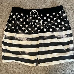 Red head men’s swimming trunks